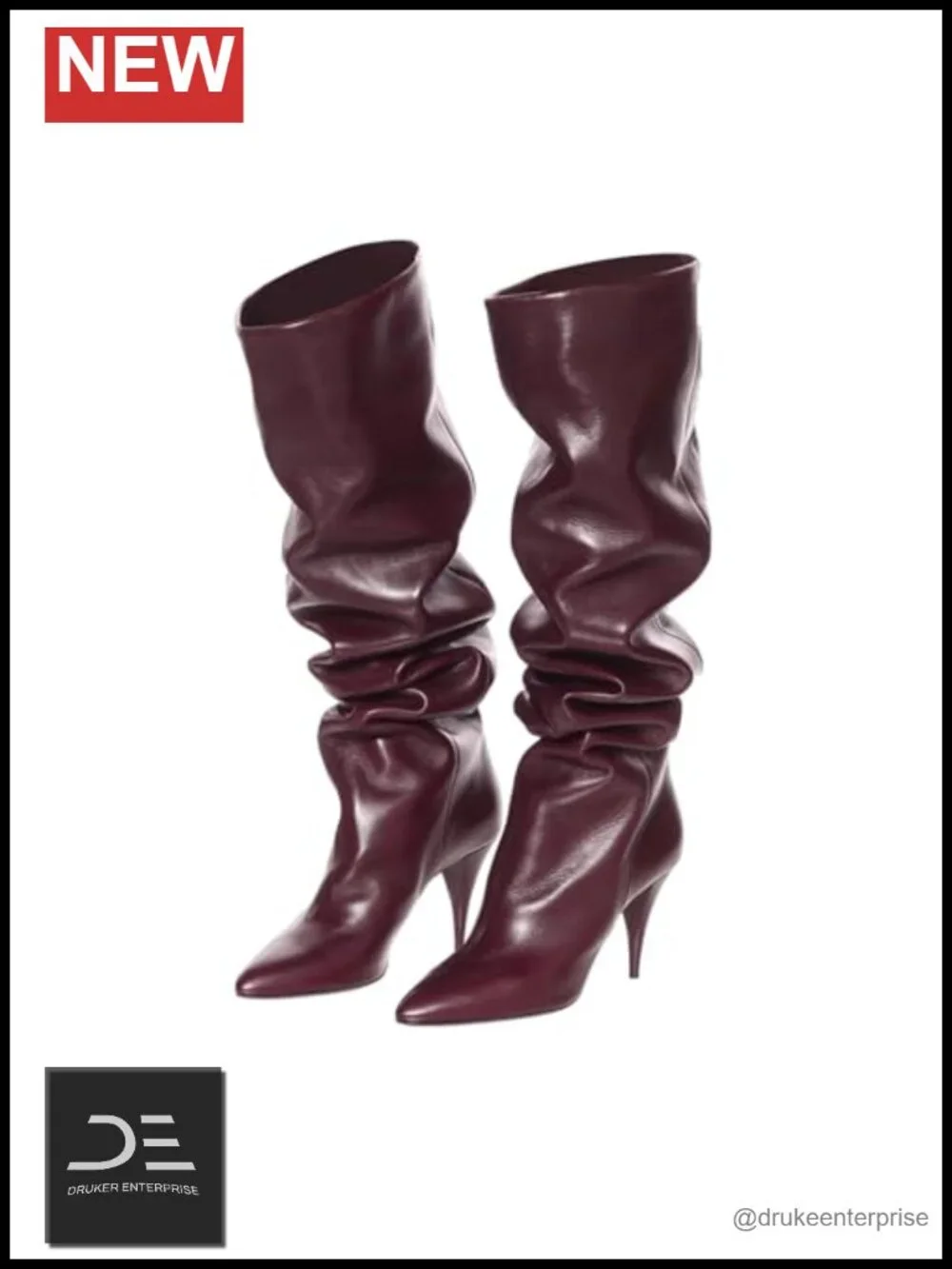 Wide Calf Pleated Knee High Suede Boots for Women